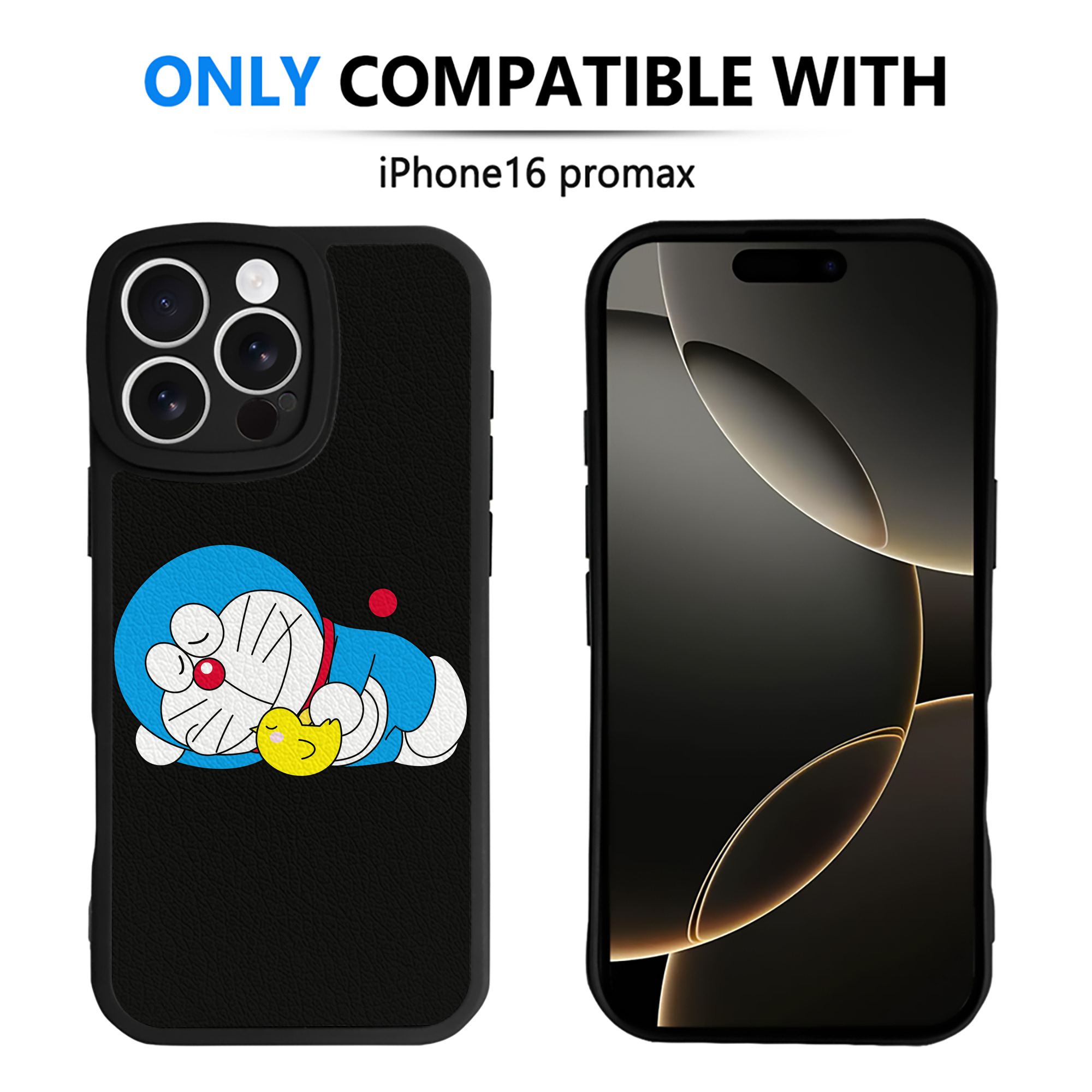 （画像用） ドラえもん Doraemon 【iPhone 16シリーズ対応】シリコンスマホケース（レザー調） 材質：シリコン